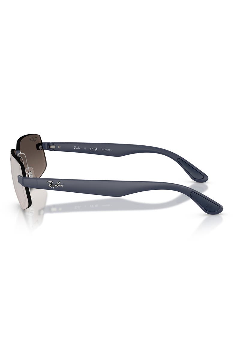 Ray-Ban 60mm Polarized Irregular Sunglasses, Alternate, color, Sand Dark Blue / Grey