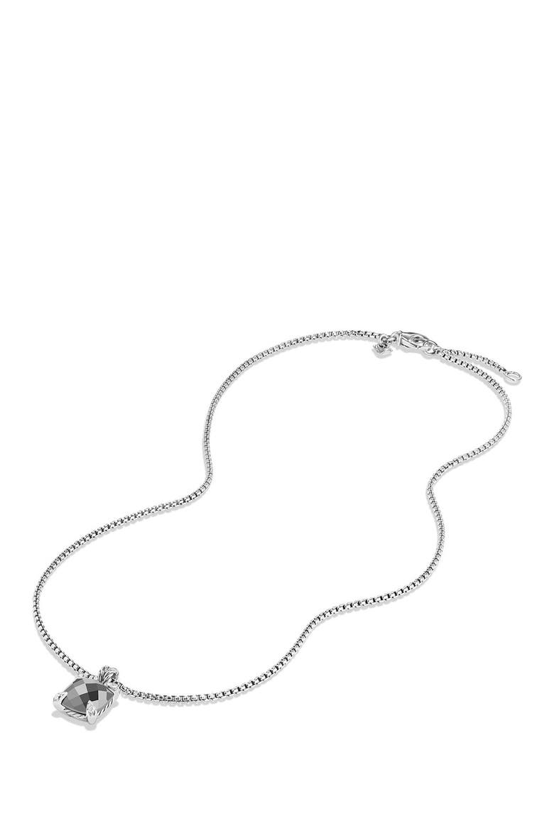Châtelaine Pendant Necklace with Semiprecious Stone and Diamonds in 18K Gold, Alternate, color, HEMATITE