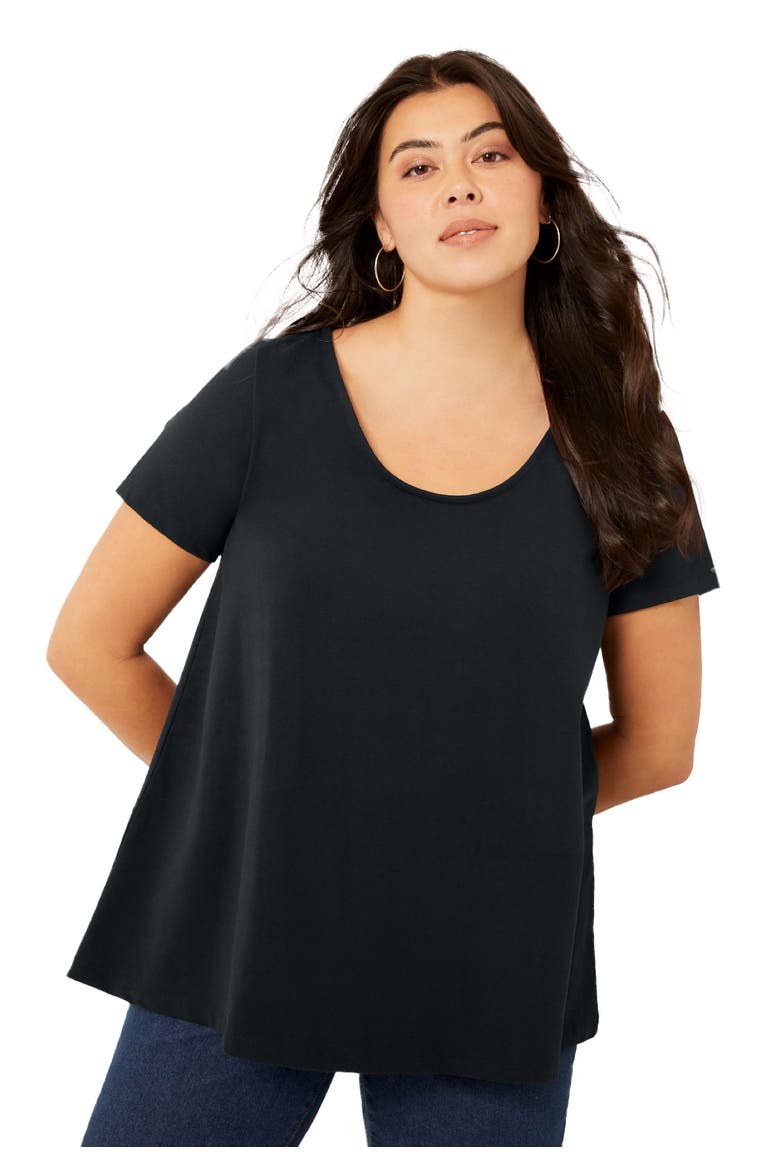 Short Sleeve Swing One + Only Tunic, Main, color, BLACK