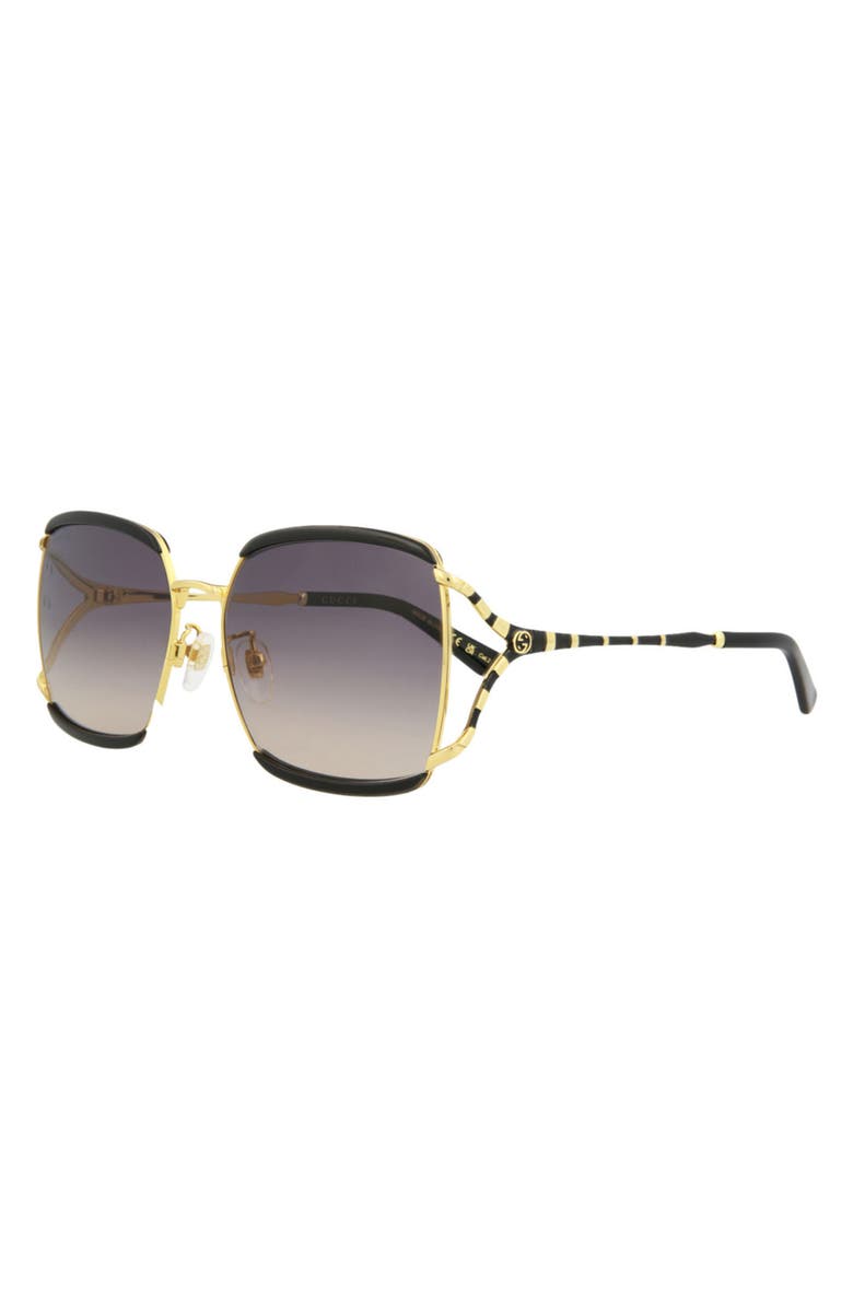 Gucci 59mm Square Sunglasses, Alternate, color, Black Black Grey