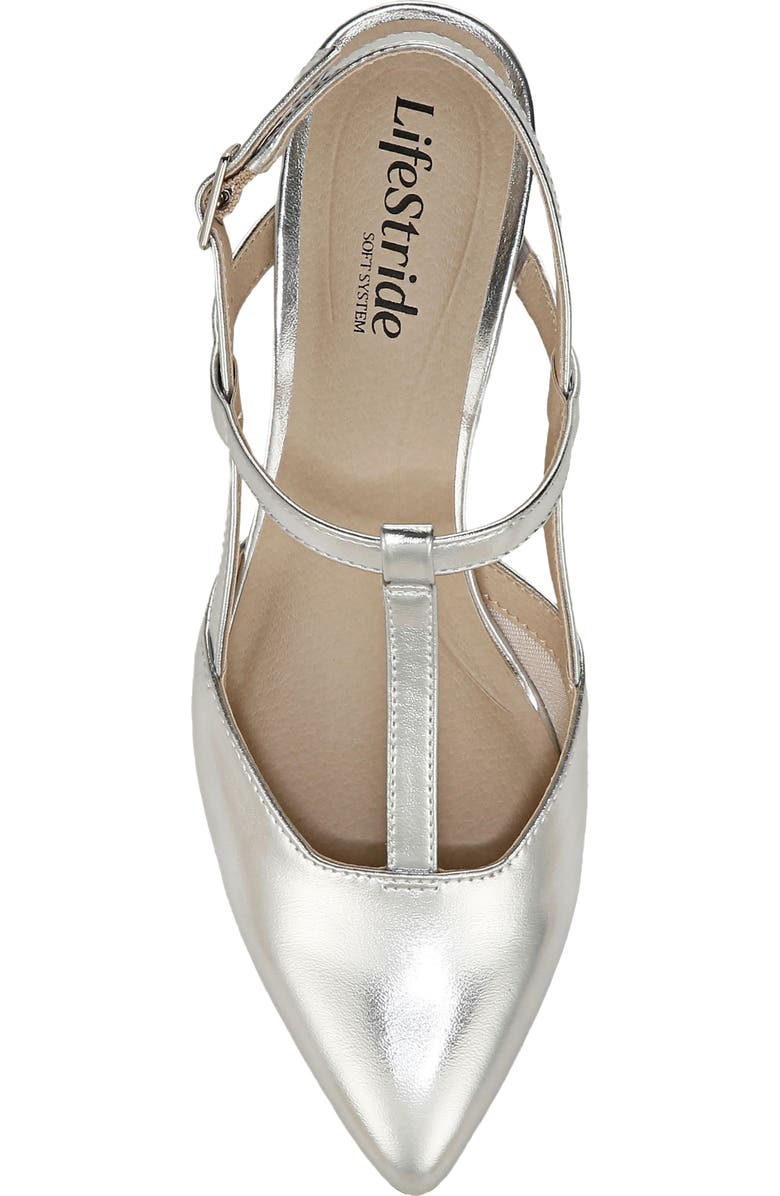LifeStride Aire Pointed Toe Slingback Pump, Alternate, color, Silver