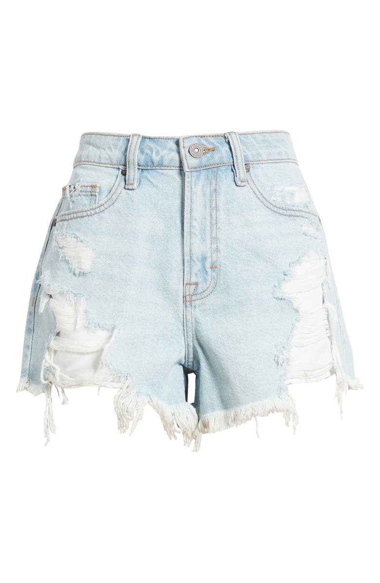 HIDDEN JEANS Ripped Cutoff Denim Shorts, Alternate, color, Light Wash