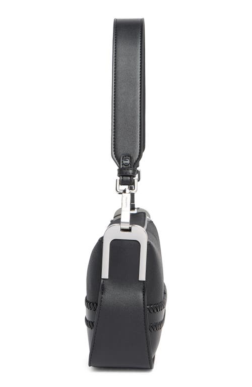 Calvin Klein Fay Whipstich Canvas Shoulder Bag In Black