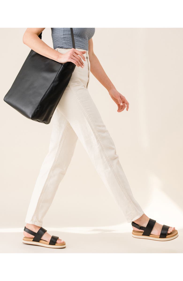 Nisolo Go-To Flatform Slingback Sandal, Alternate, color, Black