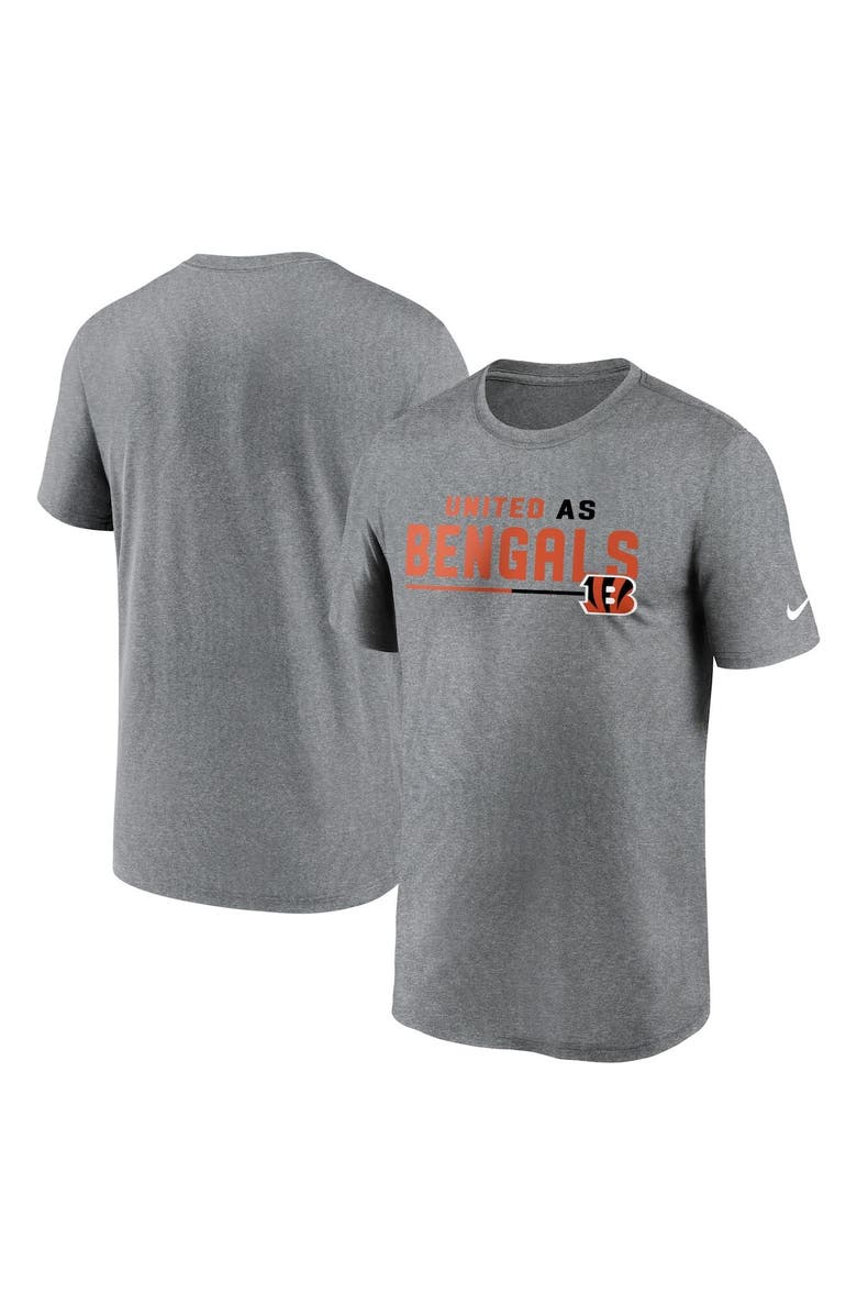 Nike Men's Nike Heather Gray Cincinnati Bengals Legend Team Shoutout Performance T-Shirt, Main, color, Heather Gray