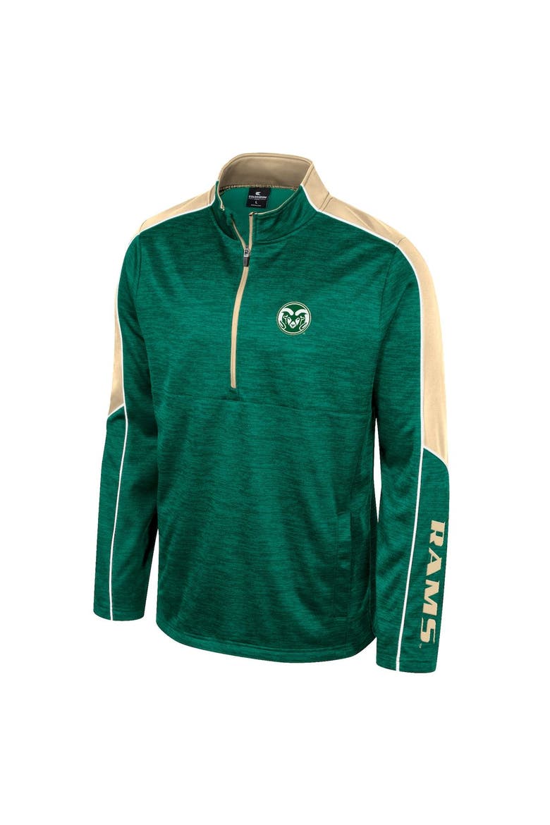 Men's Colosseum Green Colorado State Rams Marled Half-Zip Jacket, Alternate, color, Green