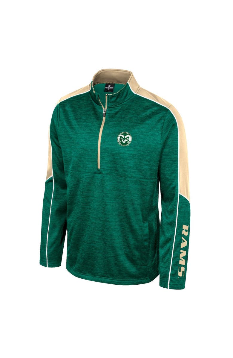 COLOSSEUM Men's Colosseum Green Colorado State Rams Marled Half-Zip Jacket, Alternate, color, Green