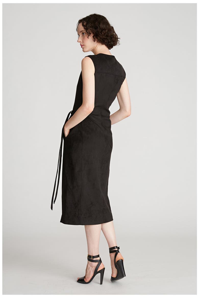 Paulina Dress In Ultrasuede, Alternate, color, Black