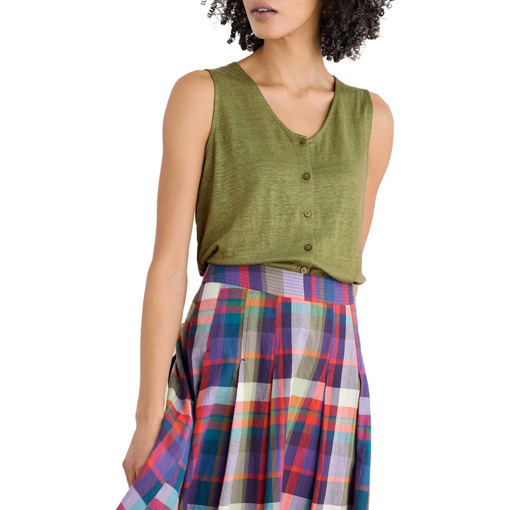Seasalt Cornwall Carn Glaze Linen Vest In Green