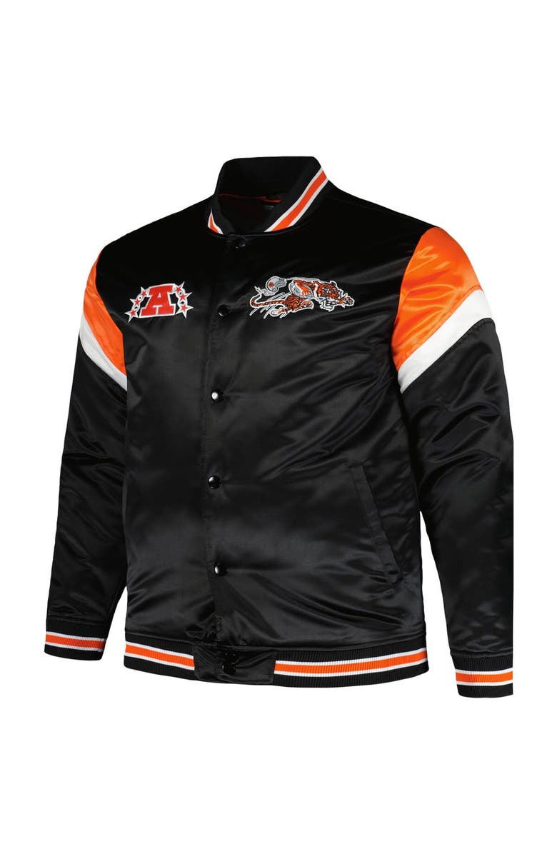 Mitchell & Ness Men's Mitchell & Ness  Black Cincinnati Bengals Big & Tall Satin Full-Snap Jacket, Alternate, color, 
