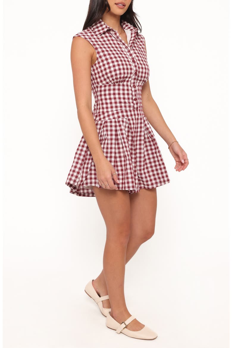 Helen Button Front Romper, Alternate, color, BURGUNDY GINGHAM
