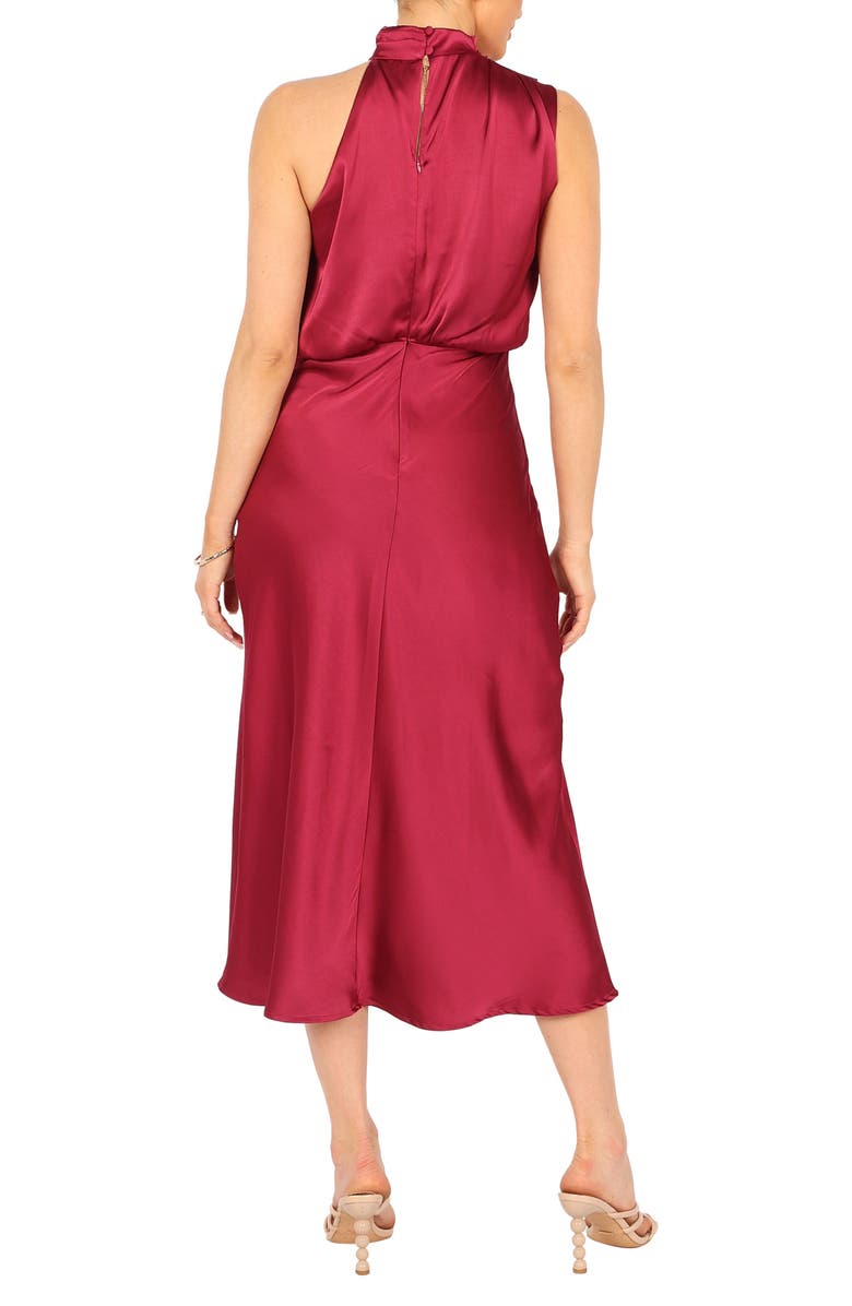 Petal & Pup Anabelle Halter Neck Satin Midi Dress, Alternate, color, 