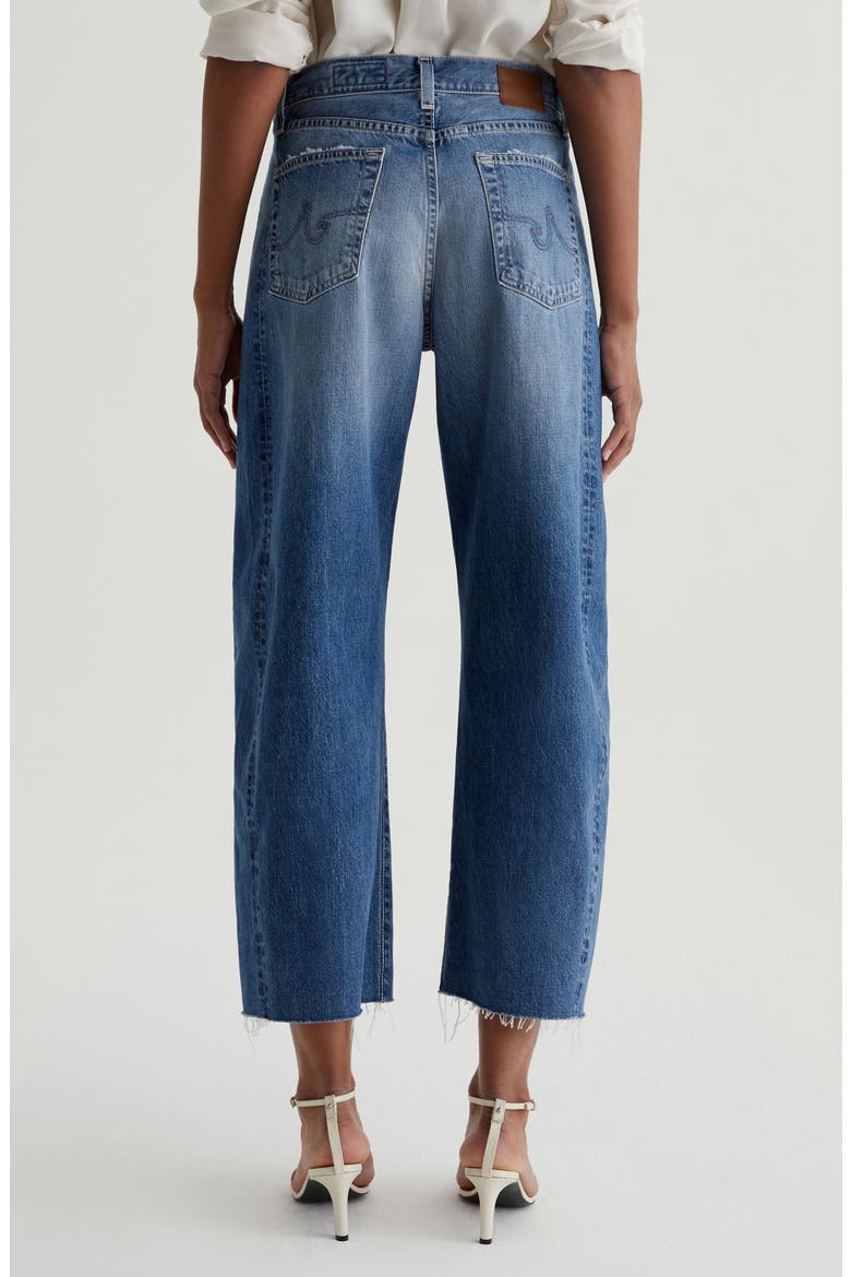 Hattie Raw Hem High Waist Crop Barrel Leg Jeans, Alternate, color, GEMINI