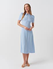 Ghost London Haisley Collared Zip Front Midi Dress