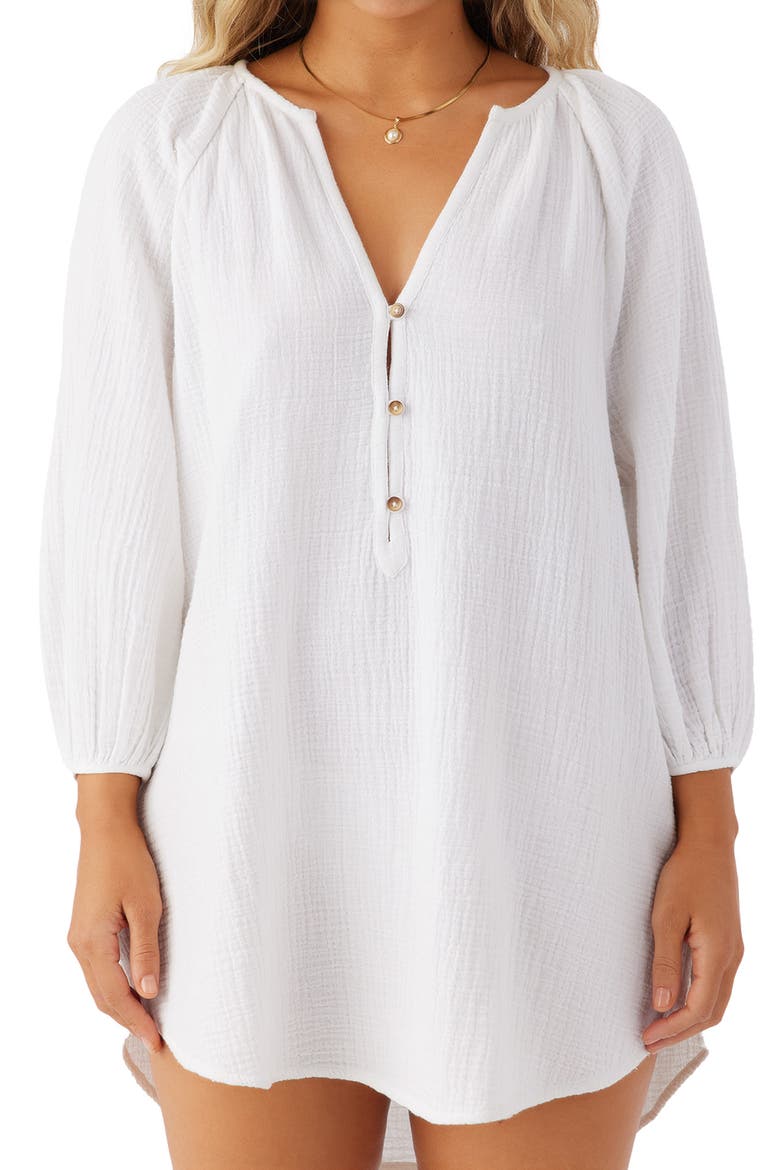 krysten mini dress white Krysten Cotton Gauze Cover-Up Tunic Minidress (Women)