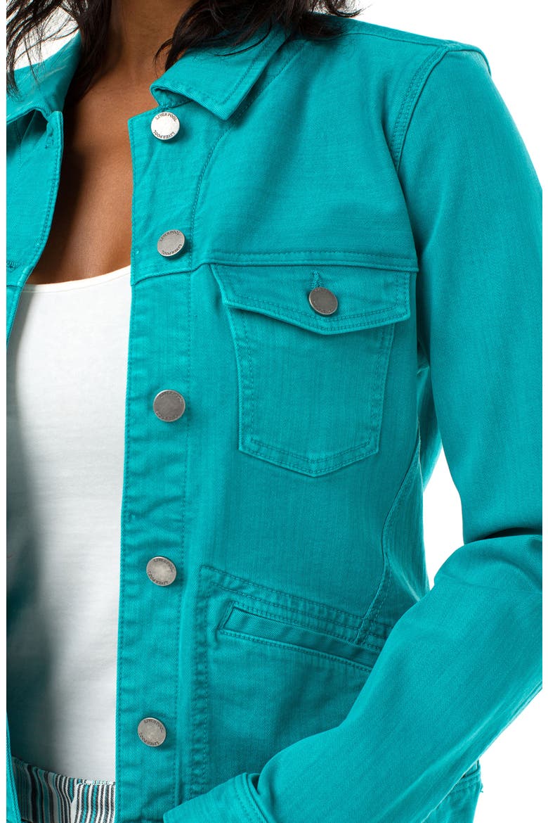 Denim Jacket, Alternate, color, TURQUOISE