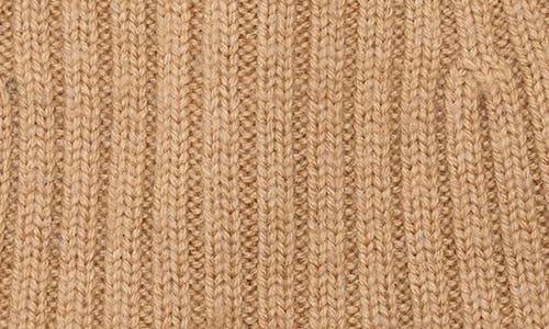 Hickey Freeman Merino Wool Rib Knit Beanie In Brown