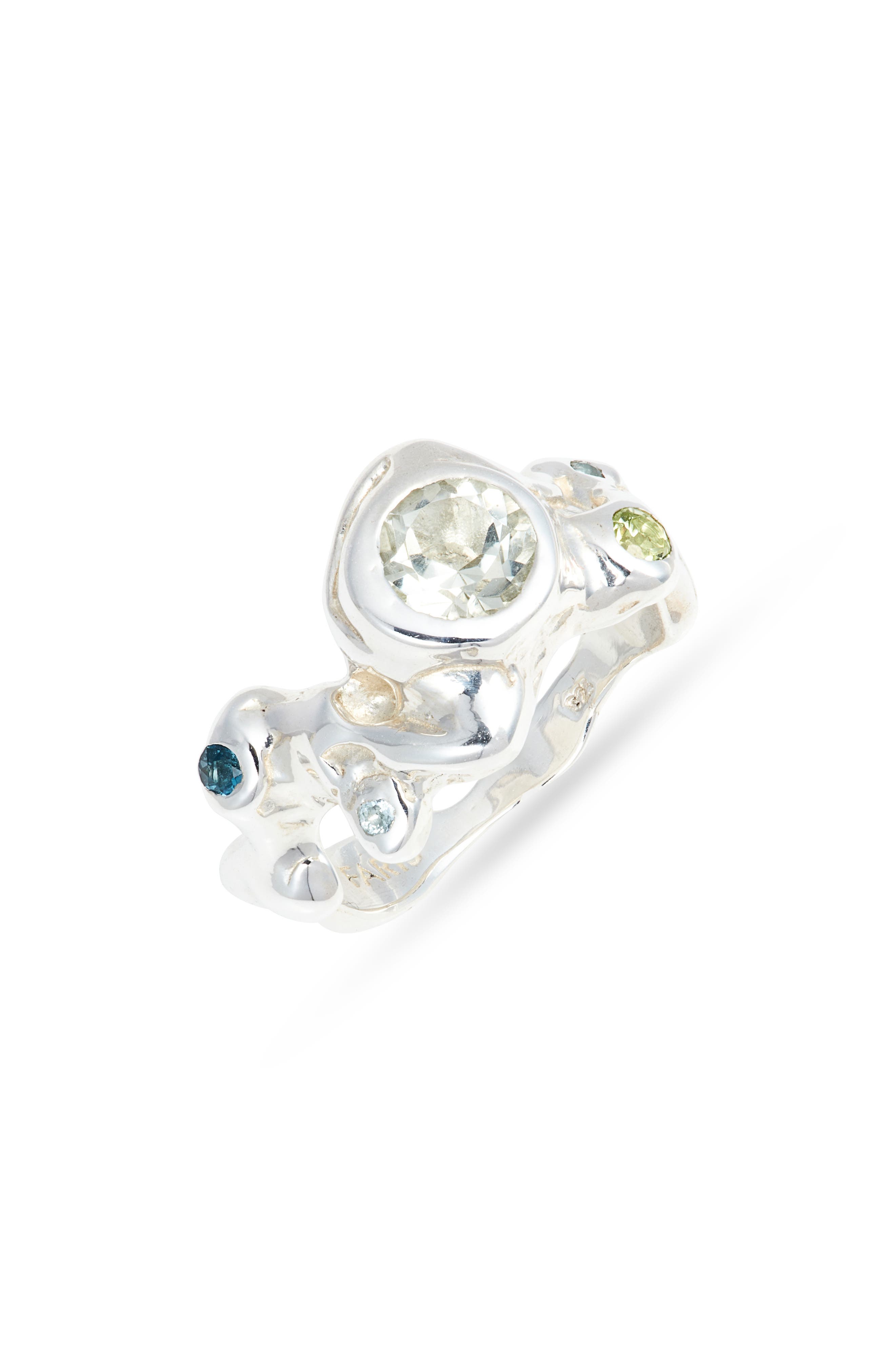 selected SILVER/ GREEN AMETHYST