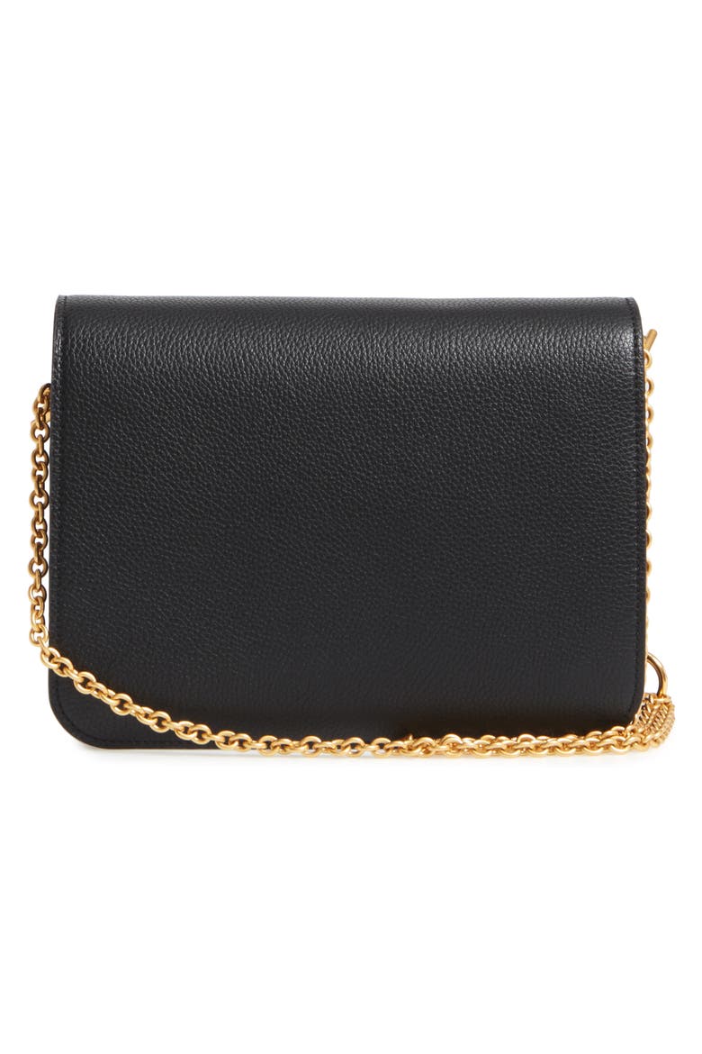 Clifton Leather Wallet on a Chain, Alternate, color, BLACK