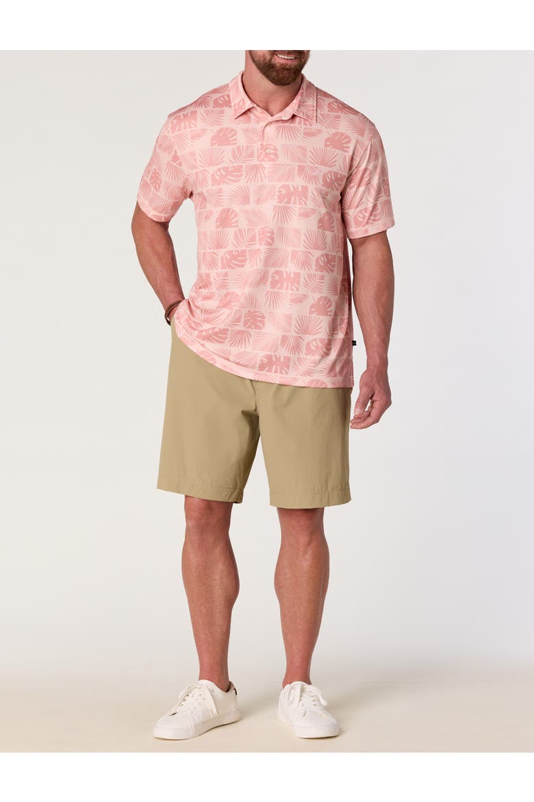 Big & Tall Stamped Floral Performance Polo Shirt, Alternate, color, CONCH