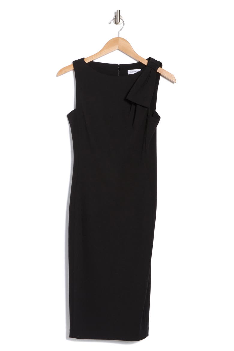 black calvin klein sheath dress Calvin Klein Women's Essentials Faux Leather Sheath Dress