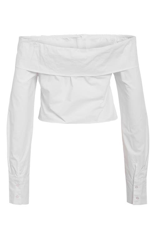 Shop Noisy May Pipi Off The Shoulder Shirt In Bright White