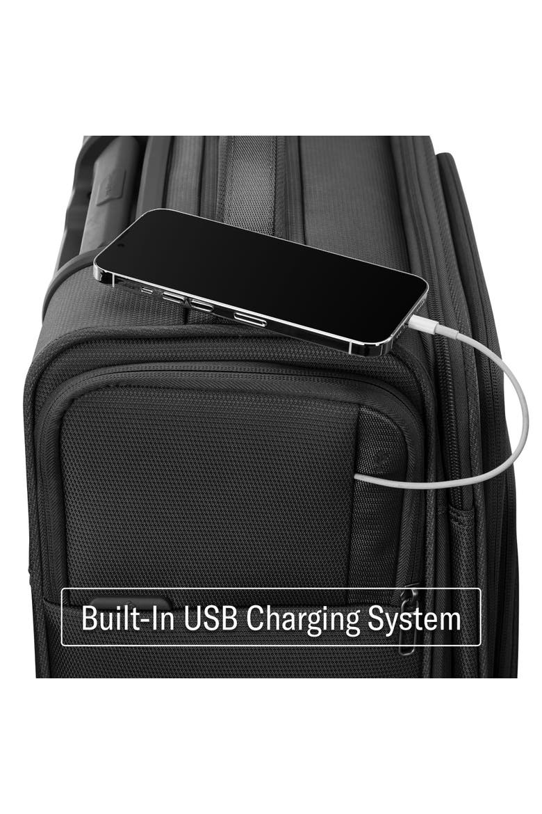 UpLIFT Softside Expandable 20" Carry On Spinner Luggage, Alternate, color, Black