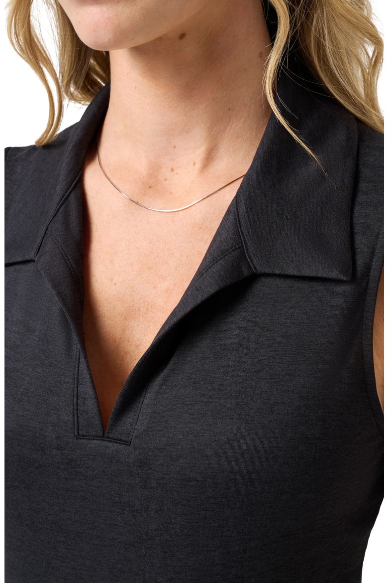 Skyloft Light Sleeveless Polo, Alternate, color, HEATHER BLACK