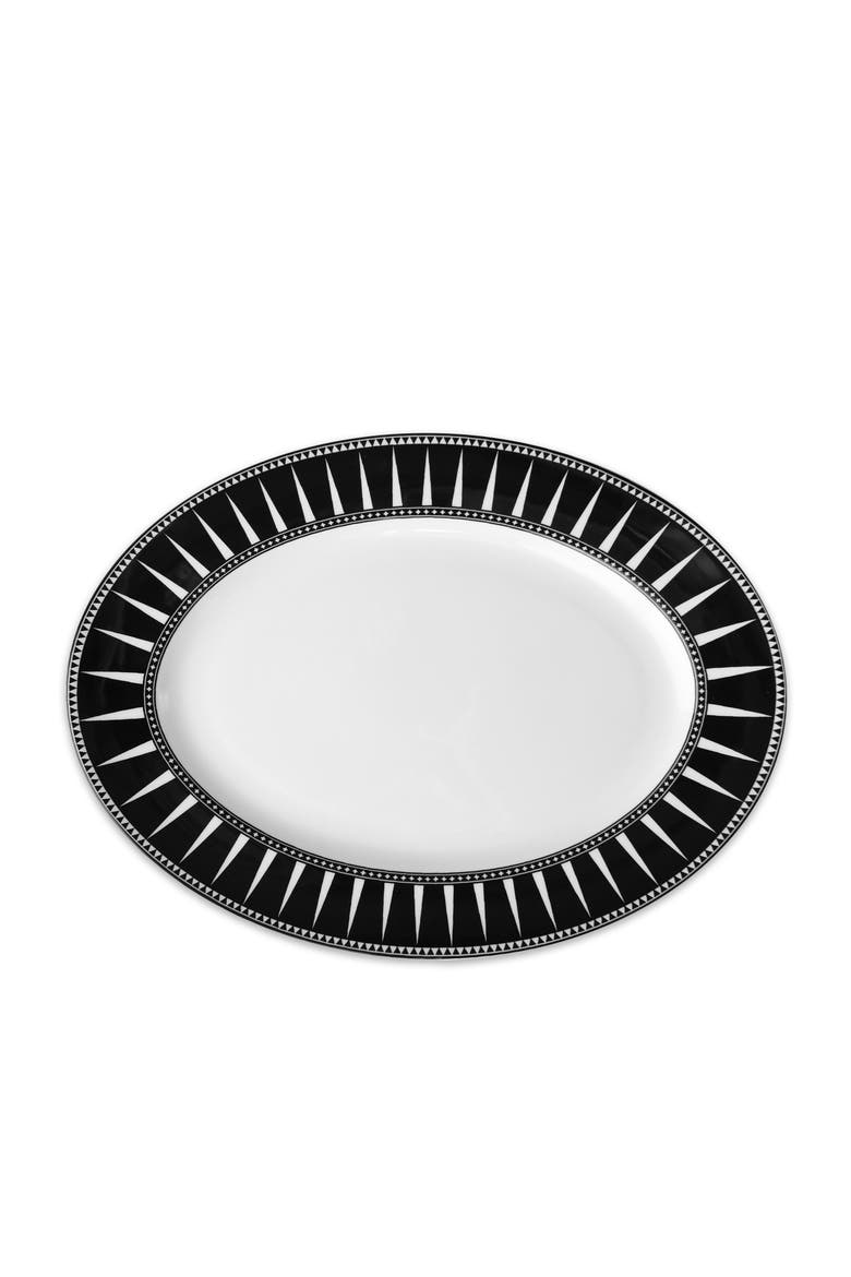 Marrakech Rimmed Oval Platter - Porcelain, Main, color, BLACK
