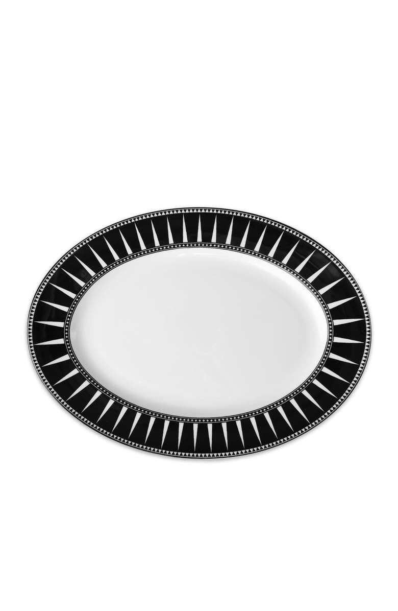 Caskata Marrakech Rimmed Oval Platter - Porcelain, Main, color, Black
