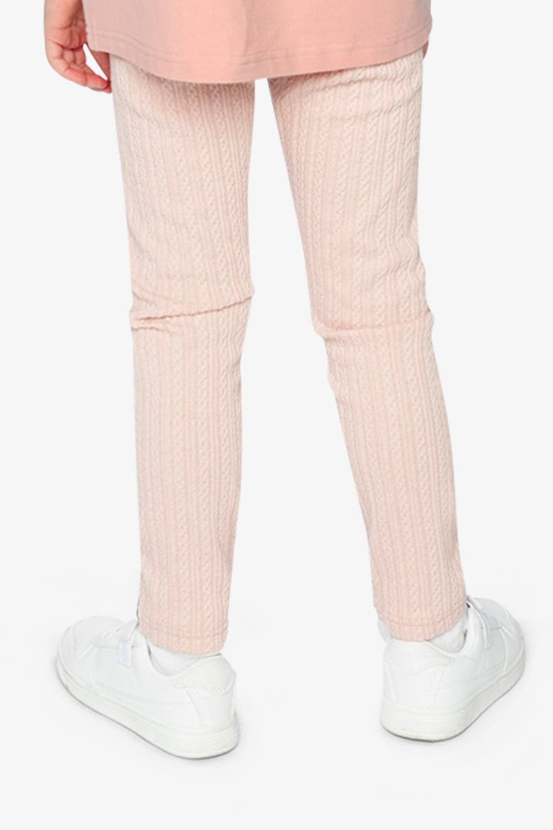 Jacquard Ribbed Elastic Waist Leggings, Alternate, color, Pale Dusty Pink