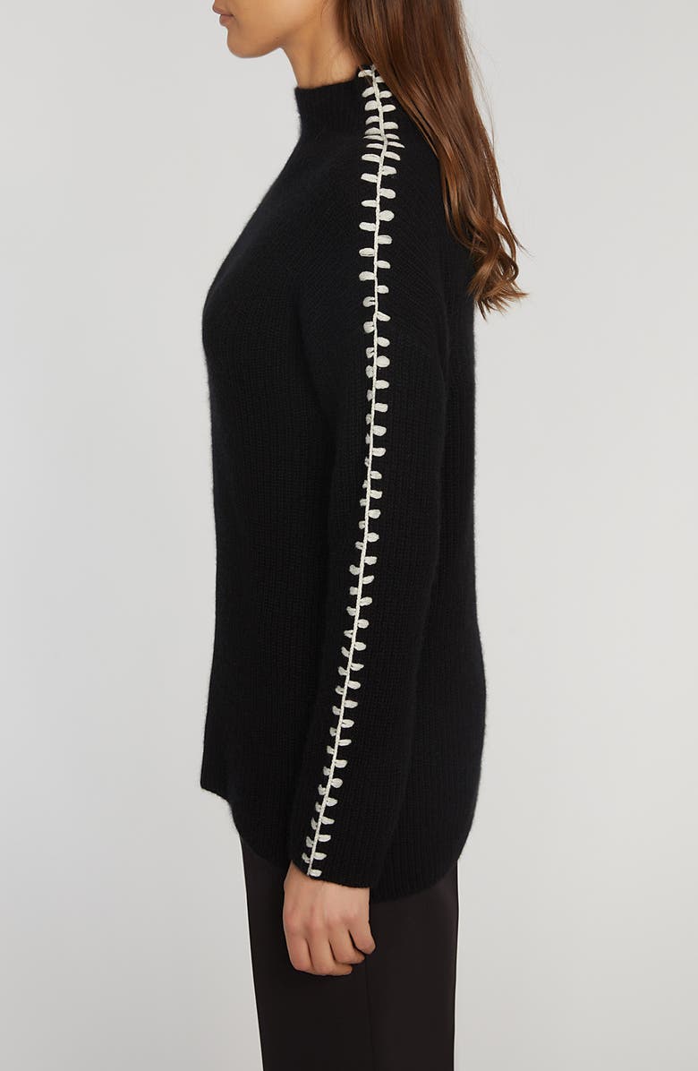 Elie Tahari The Alia Whipstitch Turtleneck Cashmere Sweater, Alternate, color,