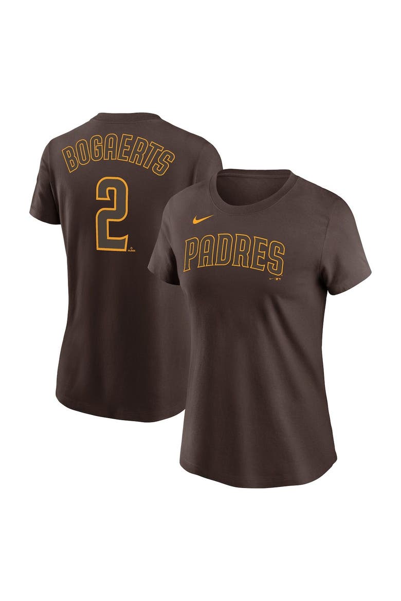 Women's Nike Xander Bogaerts Brown San Diego Padres Name & Number T-Shirt, Main, color, Brown