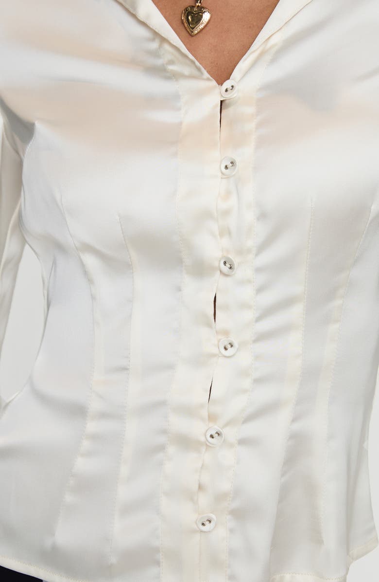 Princess Polly Miravella Satin Button-Up Shirt, Alternate, color, 