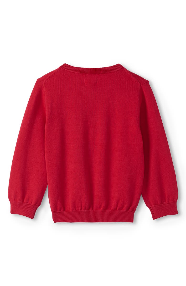 Hatley Deer Cotton V-Neck Sweater, Alternate, color, Red