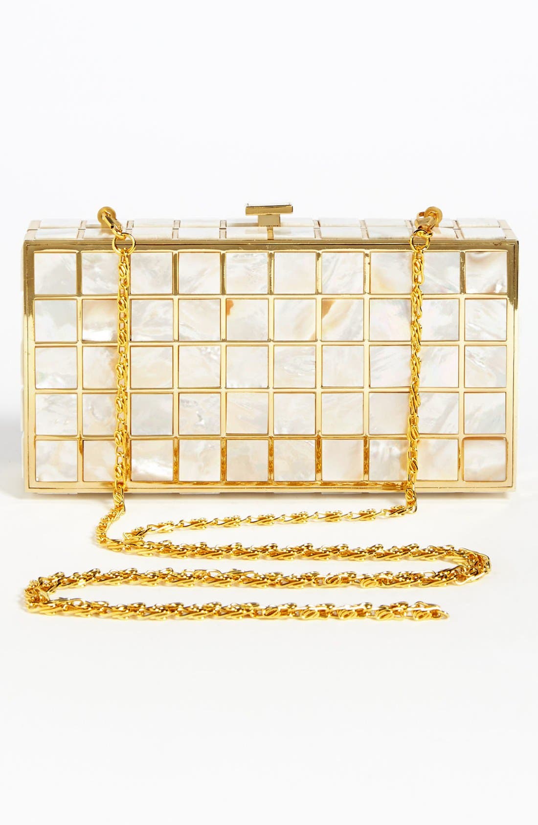 Tasha 'Pearlier' Box Clutch, Alternate, color, GOLD