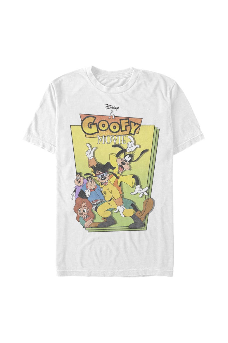 Men's A Goofy Movie Distressed Movie Poster  Graphic T-Shirt, Main, color, White