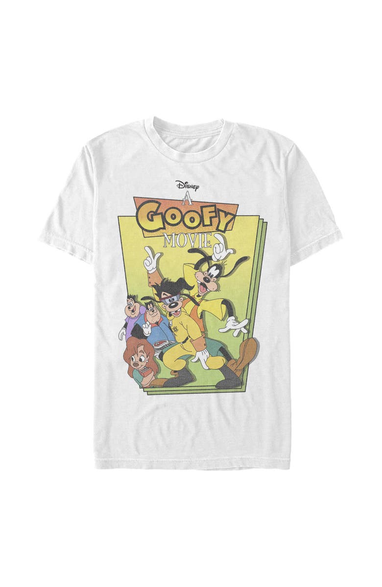 A Goofy Movie Men's A Goofy Movie Distressed Movie Poster Graphic T-Shirt, Main, color, White