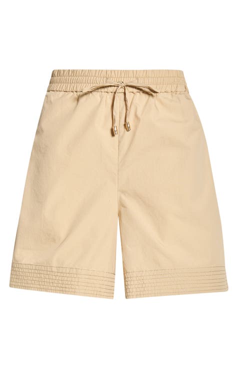 Cotton Poplin Drawstring Shorts