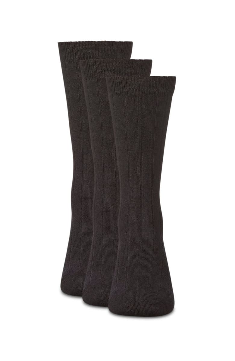 MK-10960 Boys' Ribbed Crew Socks, Alternate, color, Black