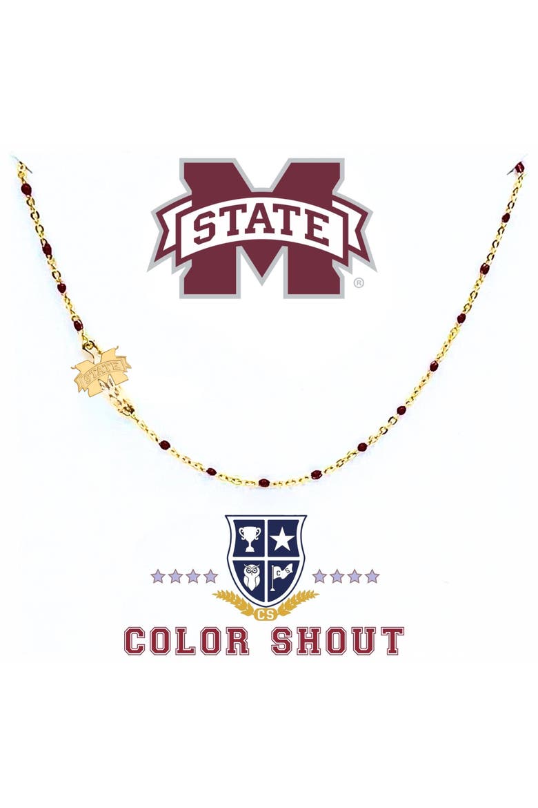 Mississippi State University Side Necklace, Main, color, Yellow Gold
