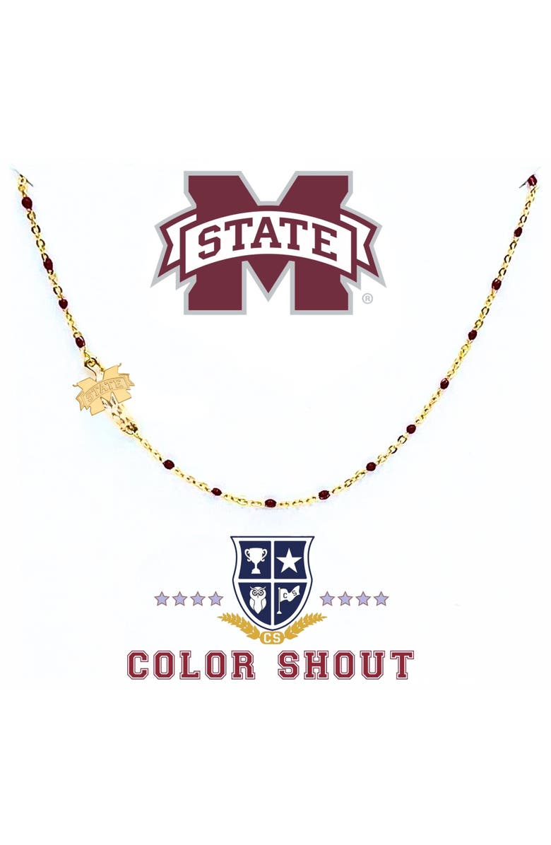 Color Shout Mississippi State University Side Necklace, Main, color, Yellow Gold