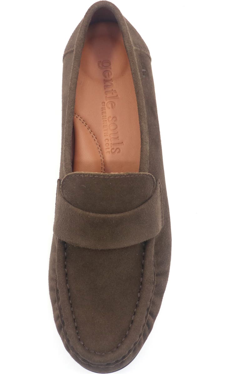 Gentle Souls Crew Woven Leather Loafer, Alternate, color, Moss Suede