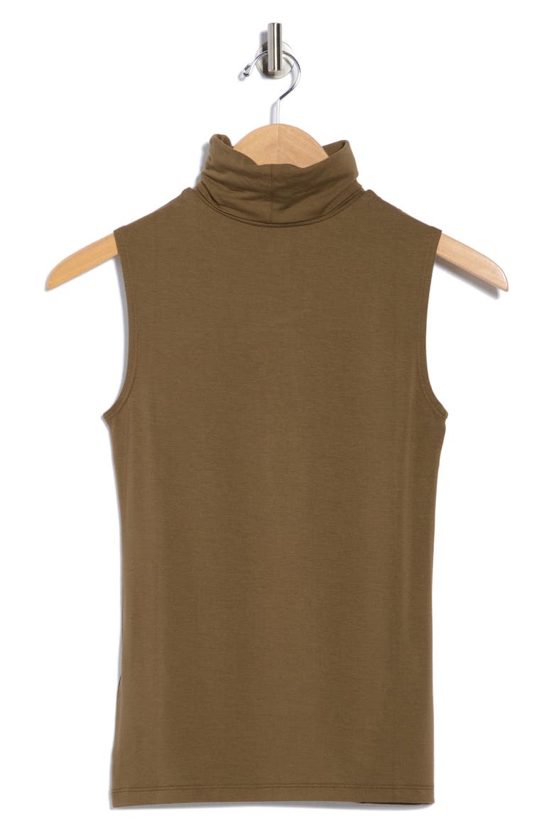 Ceci Sleeveless Turtleneck Shell, Alternate, color, PINE