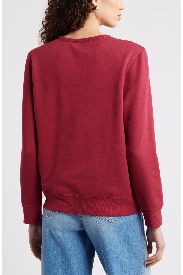 Mon Cheri Chenille Embroidered Sweatshirt, Alternate, color, RED PINK MON CHERI HEART