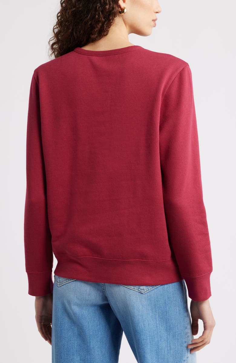 Caslon<sup>®</sup> Mon Cheri Chenille Embroidered Sweatshirt, Alternate, color, Red Pink Mon Cheri Heart