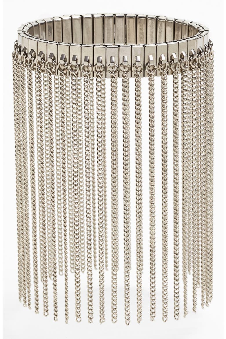 Fringe Stretch Bracelet, Main, color, SILVER