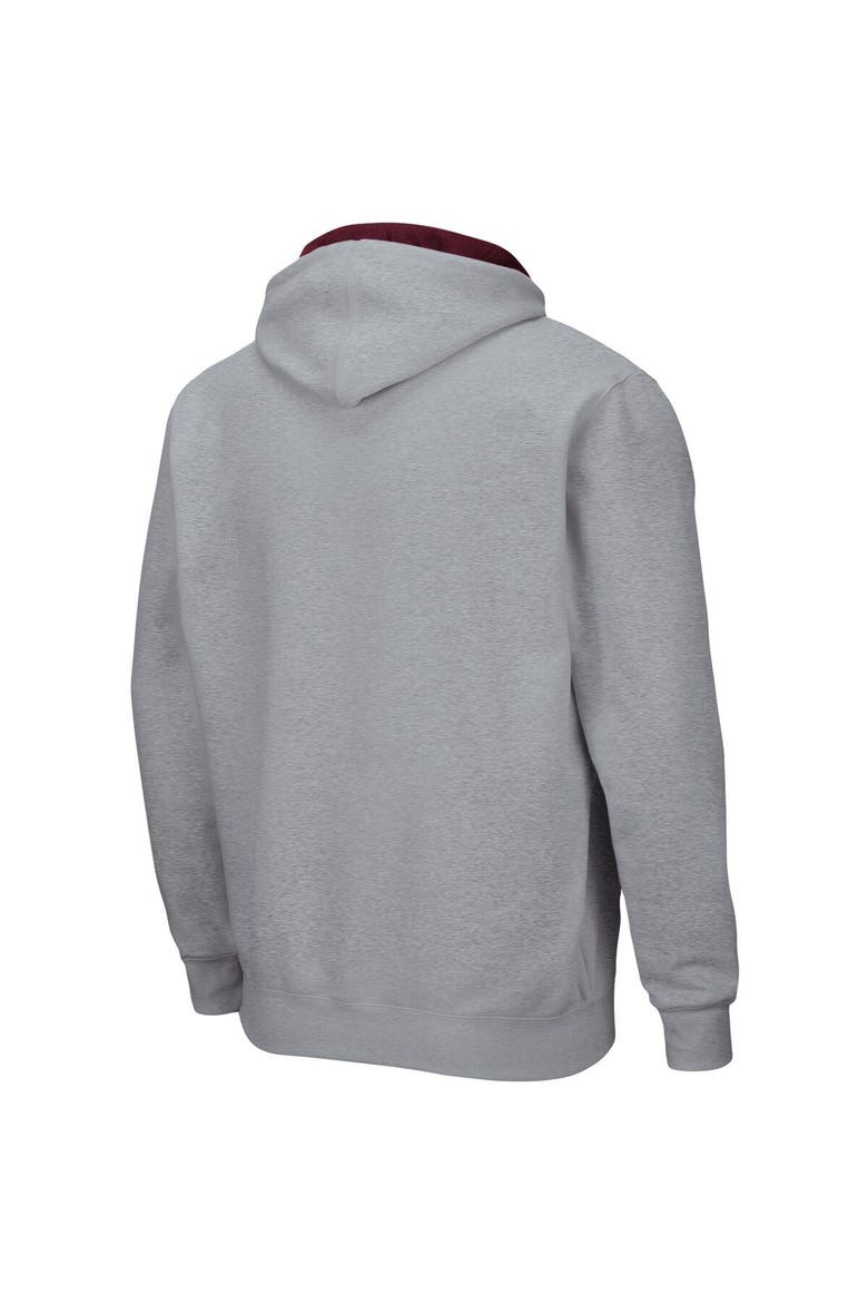 Men's Colosseum Heathered Gray Virginia Tech Hokies Arch & Logo 3.0 Full-Zip Hoodie, Alternate, color, Heather Gray
