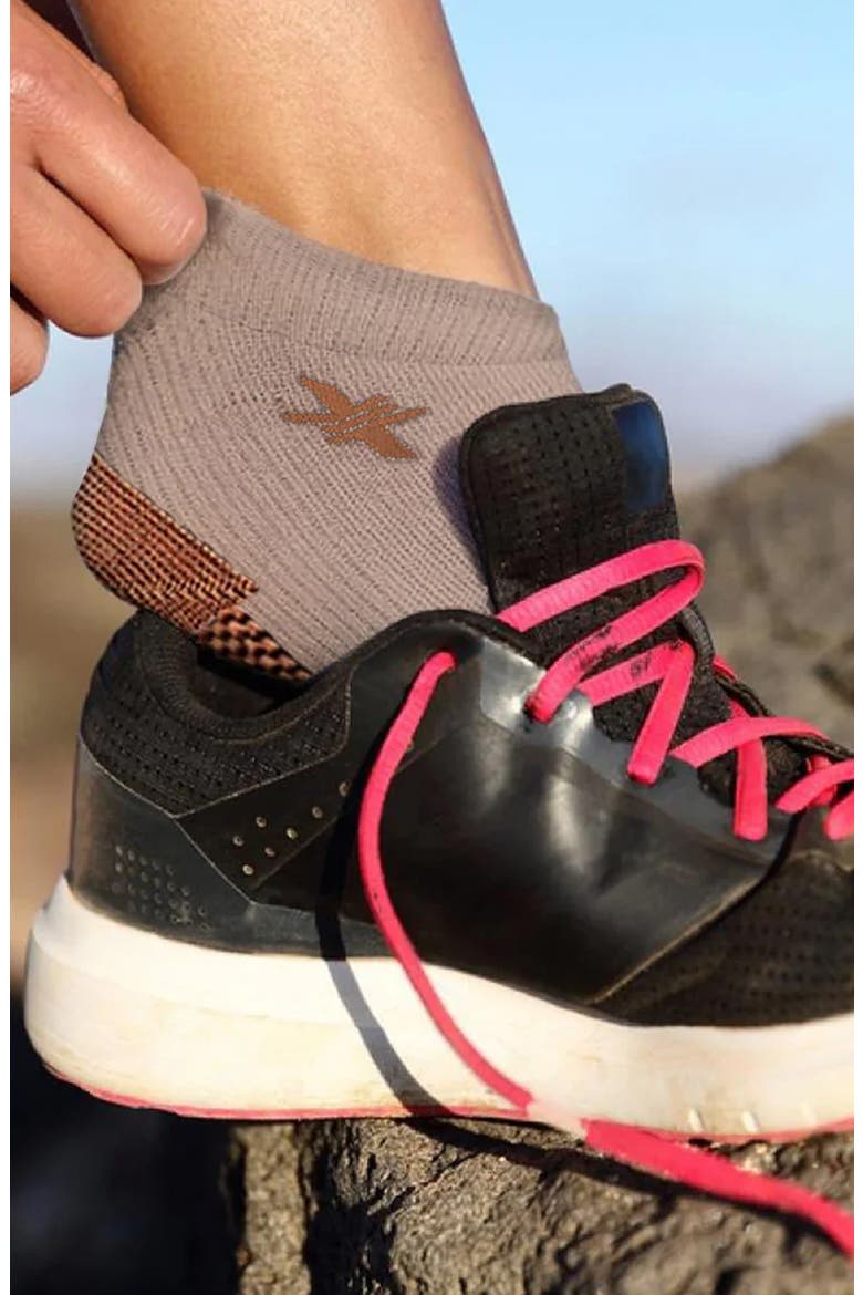 3-Pack Copper Infused Ankle Length Compression Socks, Alternate, color, MOCHA DREAMS