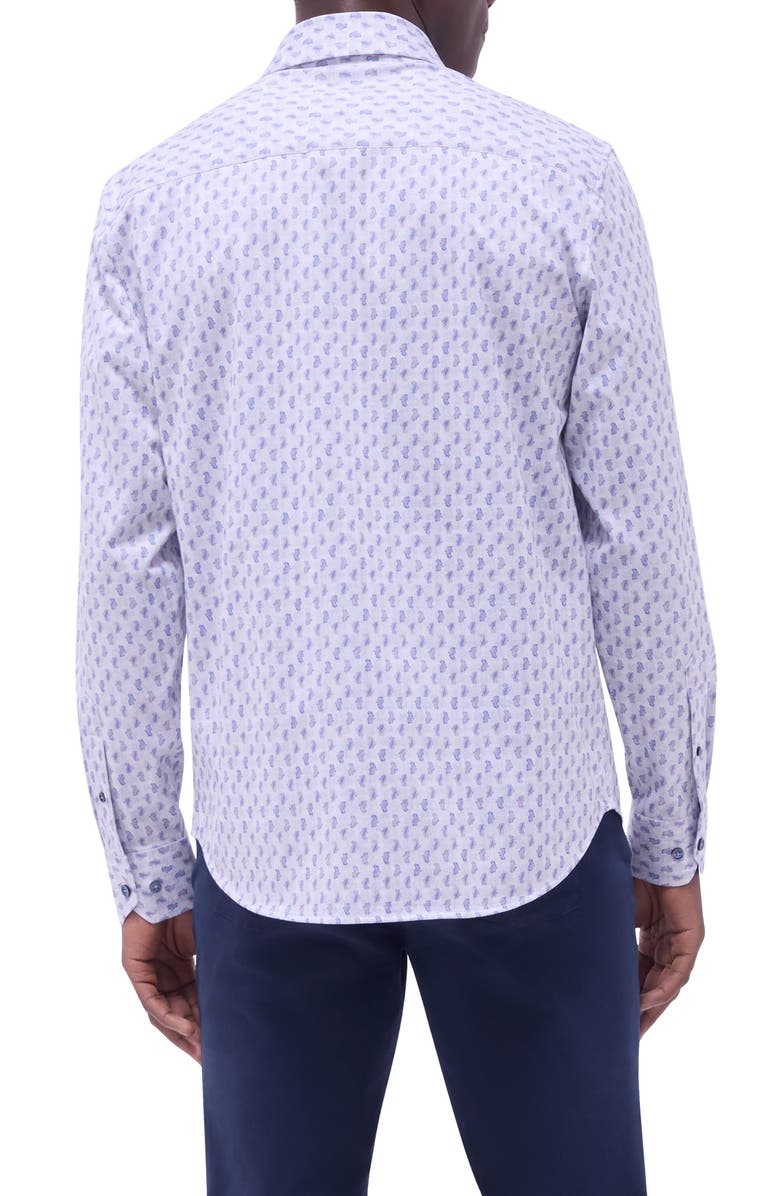 Bugatchi Jimmy OoohCotton<sup>®</sup> Paisley Button-Up Shirt, Alternate, color, Dusty Pink
